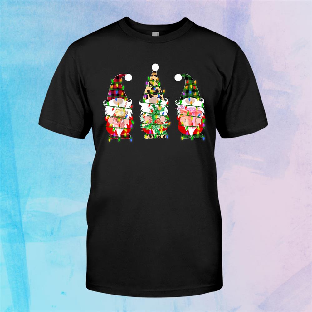 Cute Gnome Buffalo Plaid Christmas Light Ugly Santa Hat Shirt Cute Gnome Buffalo Plaid Christmas Light Ugly Santa Hat Shirt