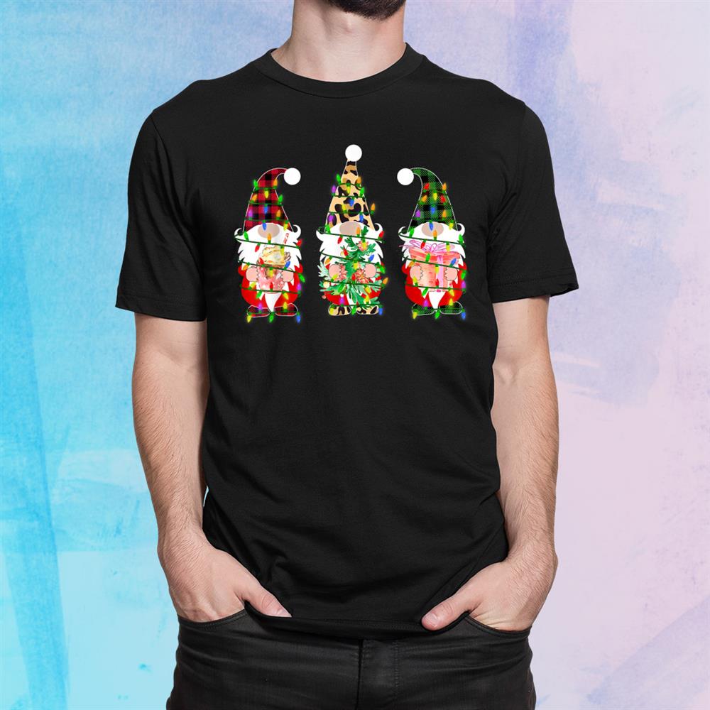 Cute Gnome Buffalo Plaid Christmas Light Ugly Santa Hat Shirt Cute Gnome Buffalo Plaid Christmas Light Ugly Santa Hat Shirt