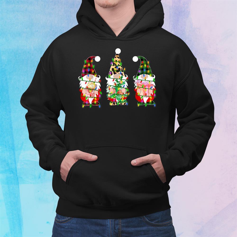 Cute Gnome Buffalo Plaid Christmas Light Ugly Santa Hat Shirt Cute Gnome Buffalo Plaid Christmas Light Ugly Santa Hat Shirt