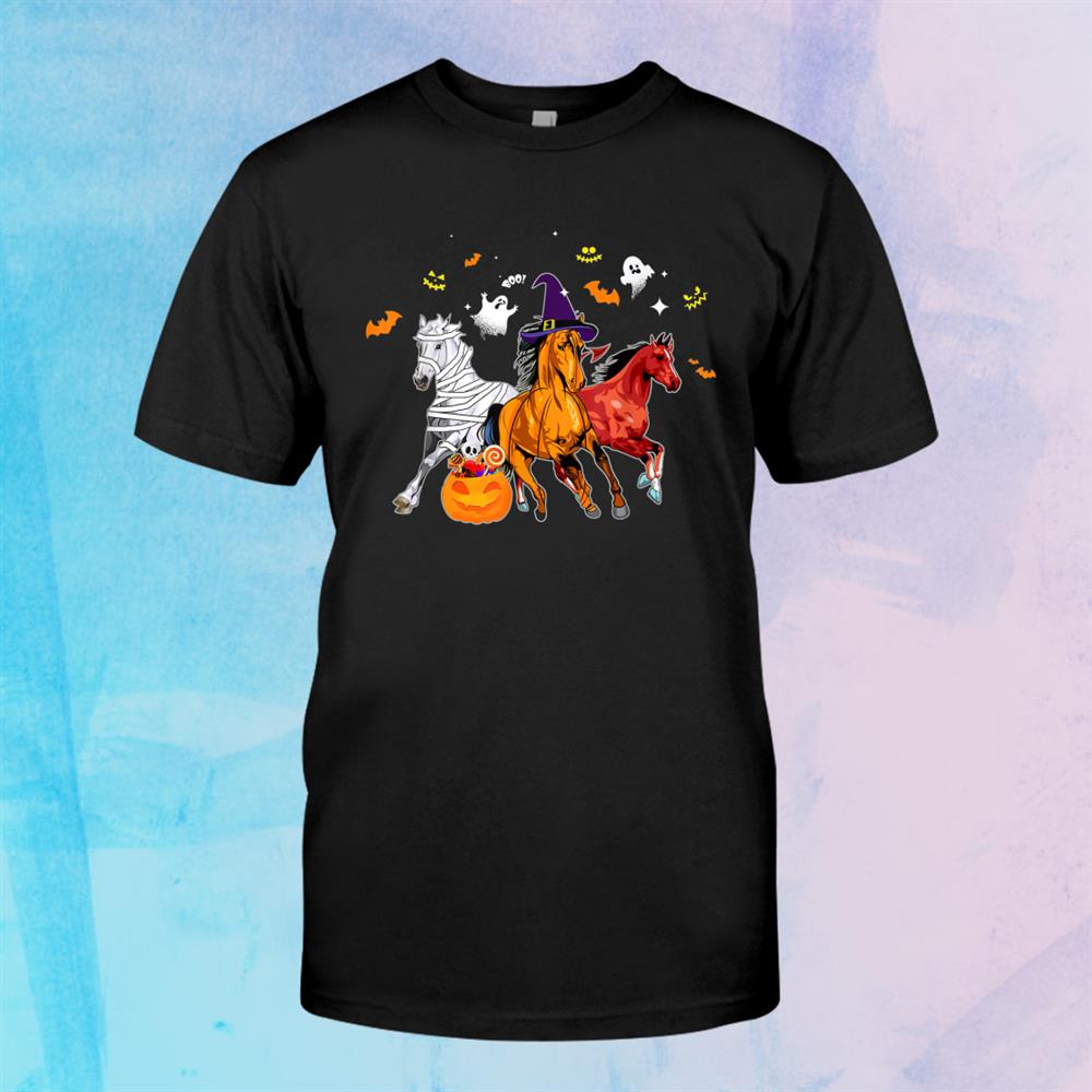 Cute Horse In Halloween Horse Zombie Witch Pumpkin Shirt Cute Horse In Halloween Horse Zombie Witch Pumpkin Shirt