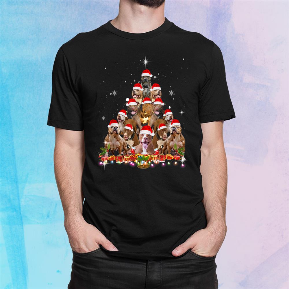 Cute Pitbull Christmas Tree Dog Santa Xmas Tee Funny Pajamas Shirt Cute Pitbull Christmas Tree Dog Santa Xmas Tee Funny Pajamas Shirt