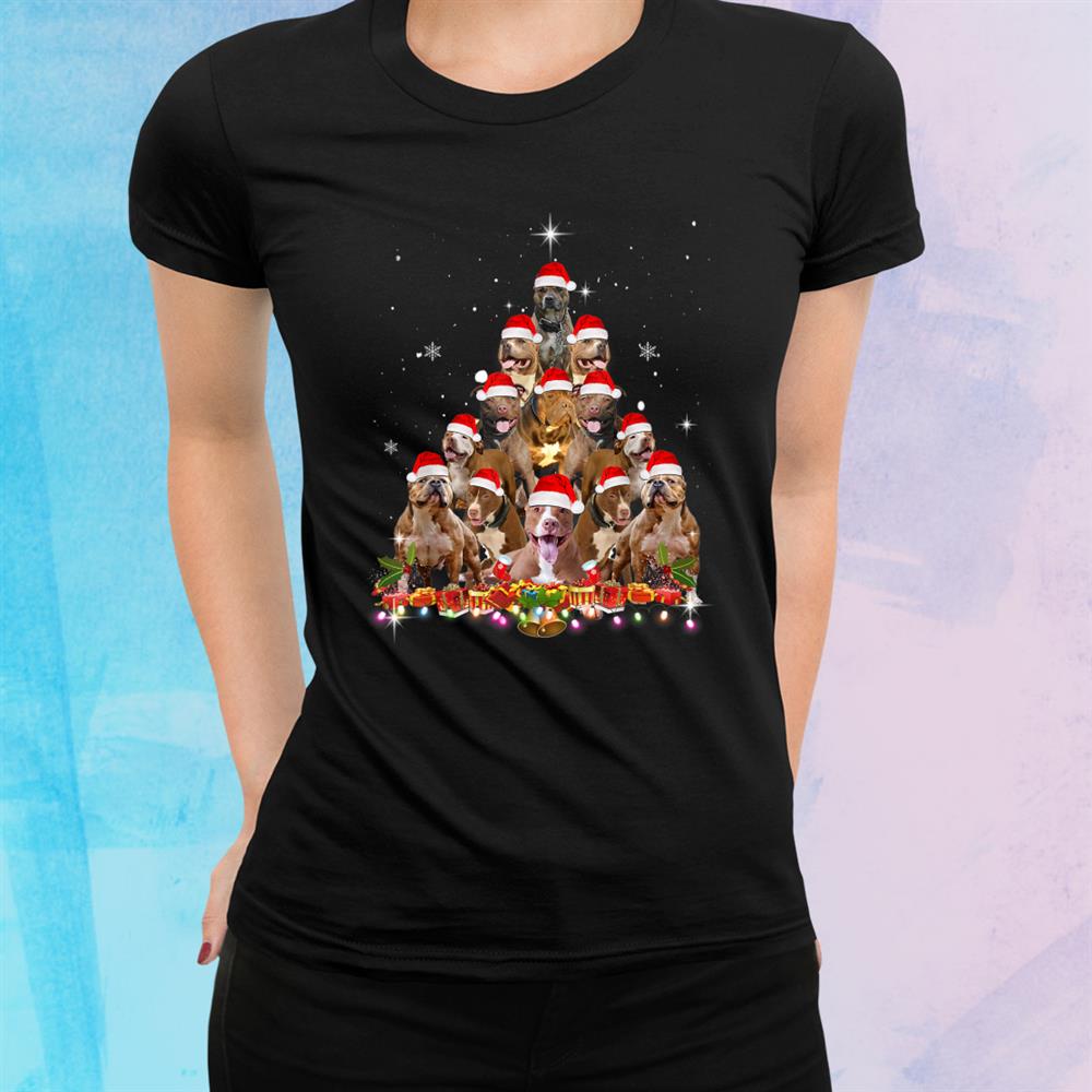 Cute Pitbull Christmas Tree Dog Santa Xmas Tee Funny Pajamas Shirt Cute Pitbull Christmas Tree Dog Santa Xmas Tee Funny Pajamas Shirt