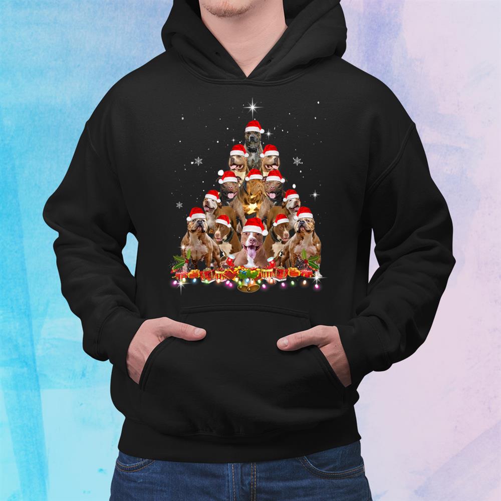 Cute Pitbull Christmas Tree Dog Santa Xmas Tee Funny Pajamas Shirt Cute Pitbull Christmas Tree Dog Santa Xmas Tee Funny Pajamas Shirt