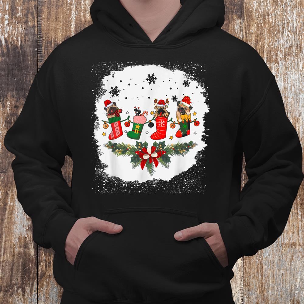 Cute Pug Christmas Stocking Dog Lovers Xmas Dog Apparel Shirt Cute Pug Christmas Stocking Dog Lovers Xmas Dog Apparel Shirt