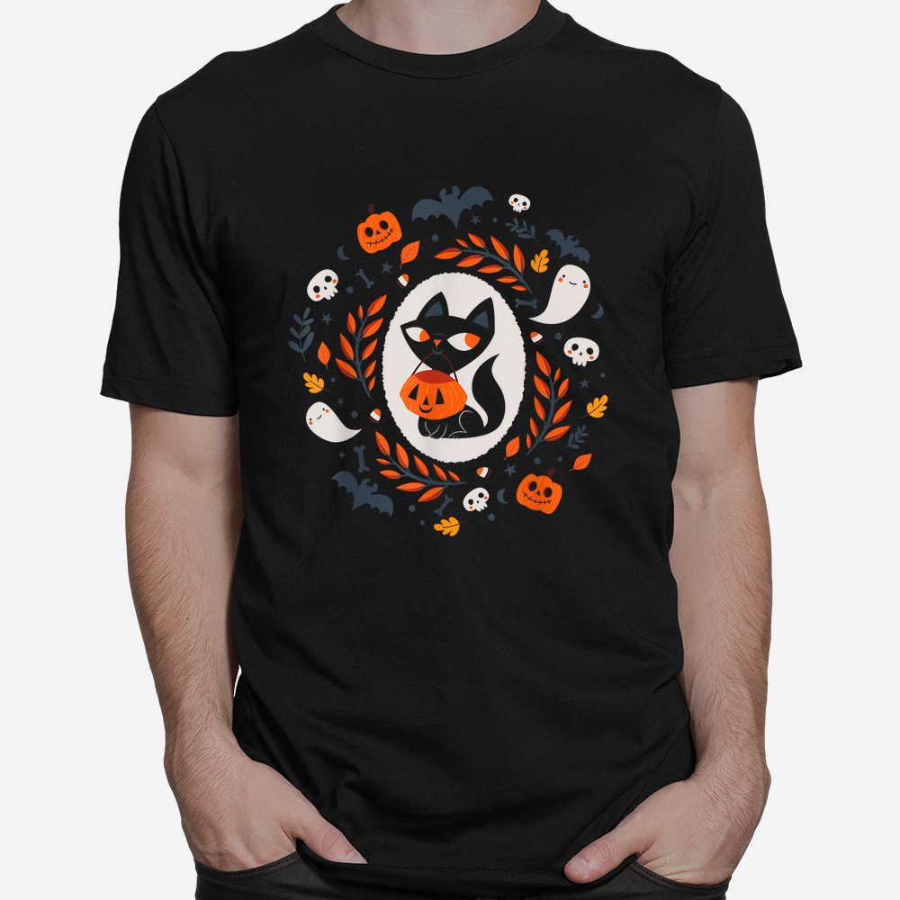 Cute Retro Black Cat Fall Halloween Shirt 10 cute retro black cat fall halloween shirt 1 1