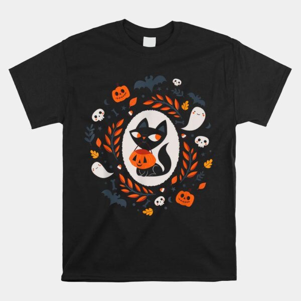 Cute Retro Black Cat Fall Halloween Shirt 5 cute retro black cat fall halloween shirt 1