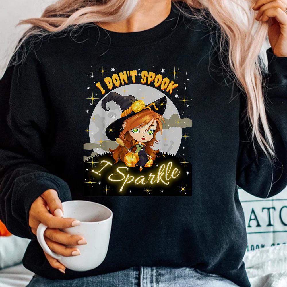 Cute Witch Halloween Shirt Dont Spook I Sparkle Shirt Cute Witch Halloween Shirt Dont Spook I Sparkle Shirt