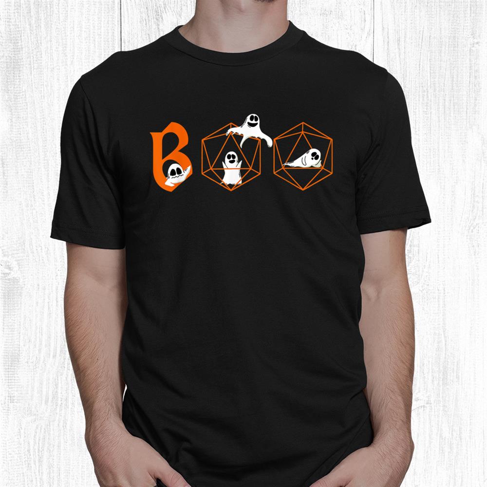 D20 Rpg Dragons Tabletop Gift Boo Ghost Dice Halloween Shirt D20 Rpg Dragons Tabletop Gift Boo Ghost Dice Halloween Shirt