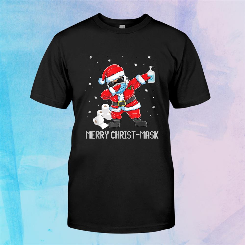 Dabbing Santa In Sunglasses Wearing Mask Funny Christmas Shirt Dabbing Santa In Sunglasses Wearing Mask Funny Christmas Shirt