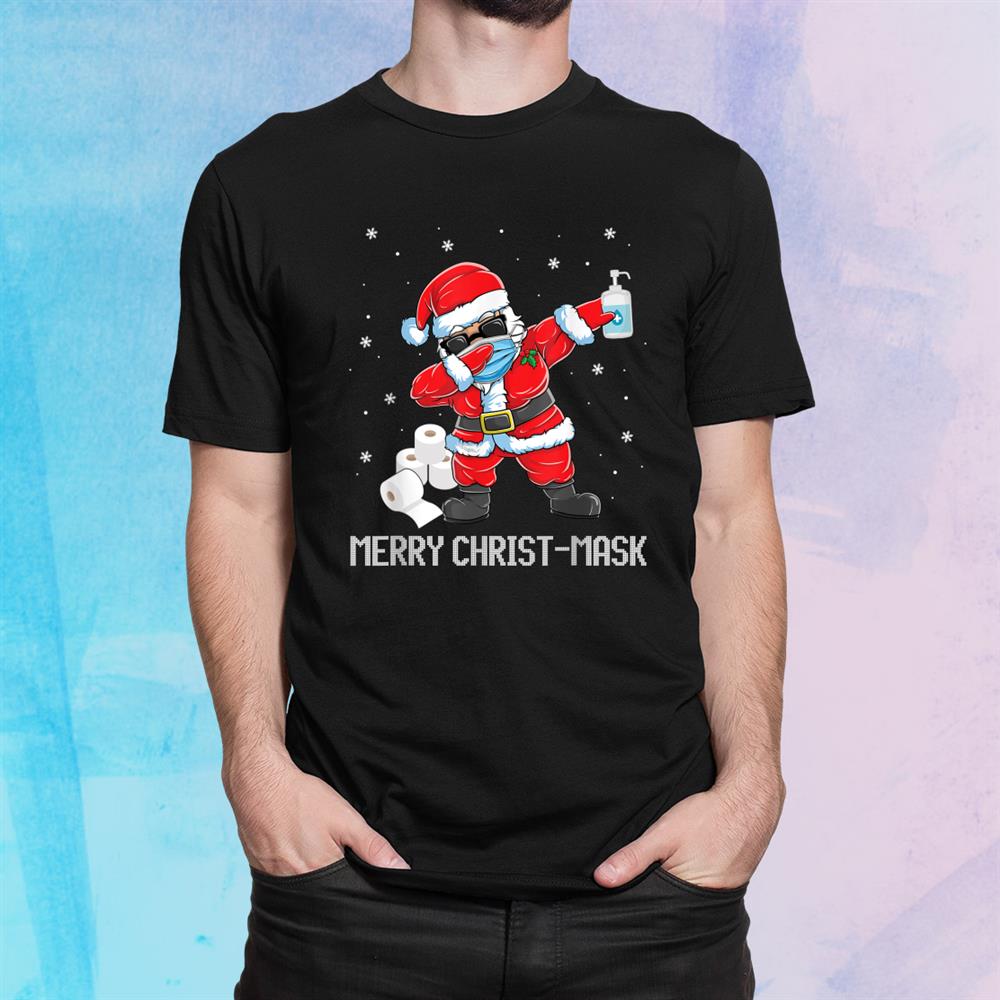 Dabbing Santa In Sunglasses Wearing Mask Funny Christmas Shirt Dabbing Santa In Sunglasses Wearing Mask Funny Christmas Shirt