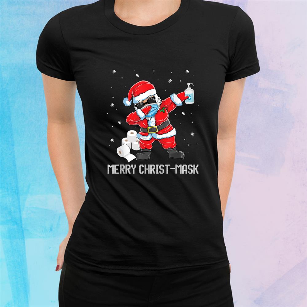 Dabbing Santa In Sunglasses Wearing Mask Funny Christmas Shirt Dabbing Santa In Sunglasses Wearing Mask Funny Christmas Shirt