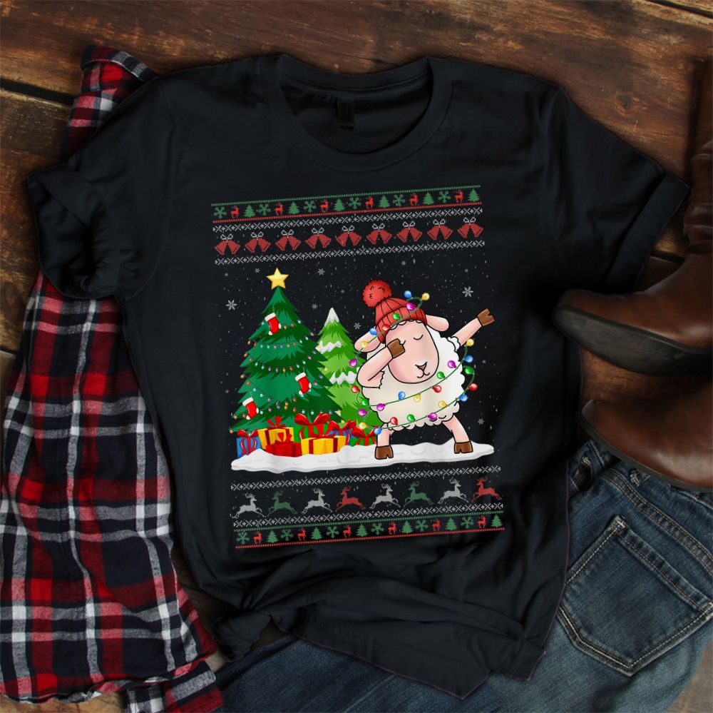 Dabbing Sheep Santa Hat Ugly Christmas Sweater Shirt Dabbing Sheep Santa Hat Ugly Christmas Sweater Shirt