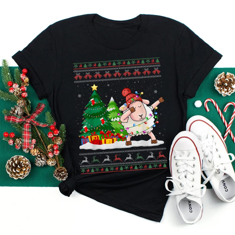 Dabbing Sheep Santa Hat Ugly Christmas Sweater Shirt Dabbing Sheep Santa Hat Ugly Christmas Sweater Shirt