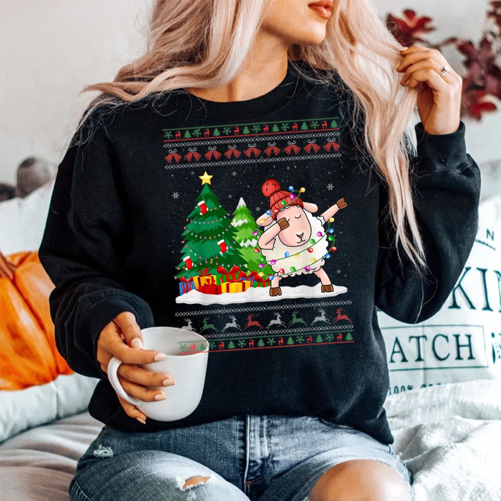 Dabbing Sheep Santa Hat Ugly Christmas Sweater Shirt Dabbing Sheep Santa Hat Ugly Christmas Sweater Shirt