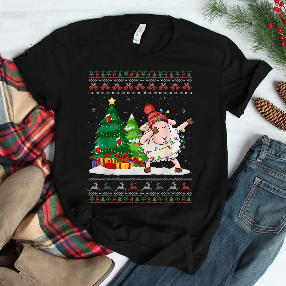 Dabbing Sheep Santa Hat Ugly Christmas Sweater Shirt Dabbing Sheep Santa Hat Ugly Christmas Sweater Shirt