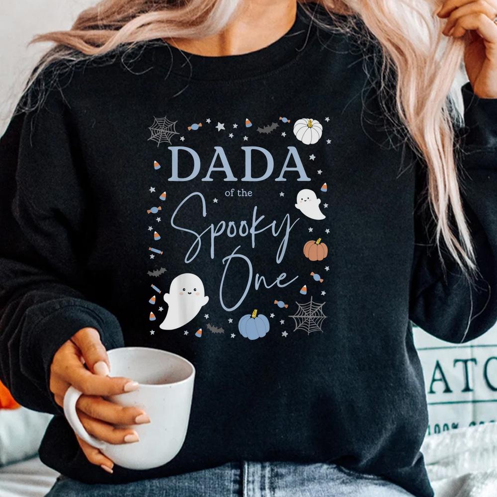 Dada Of The Spooky One First Birthday Blue Boy 1st Halloween Shirt Dada Of The Spooky One First Birthday Blue Boy 1st Halloween Shirt