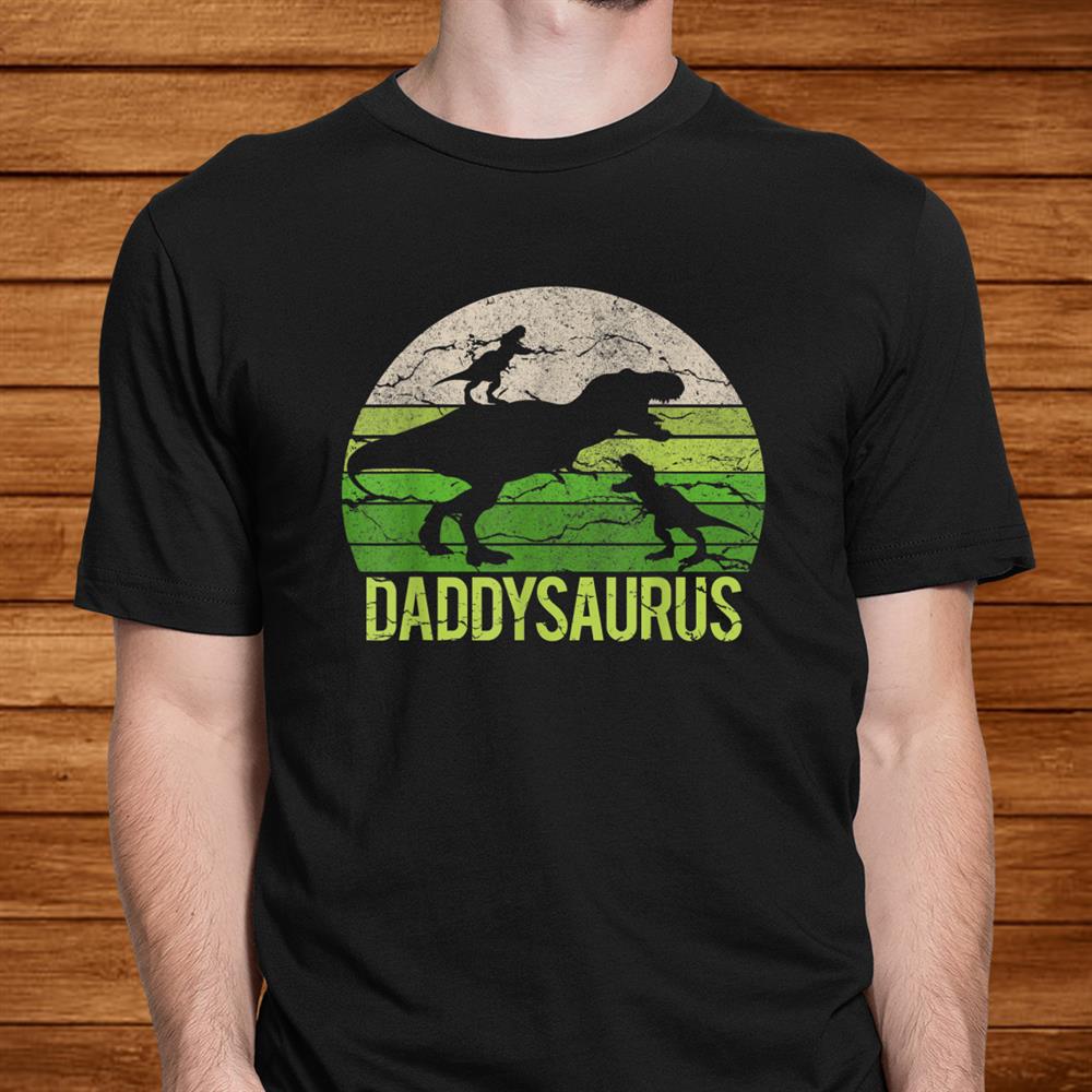 Daddy Dinosaur Daddysaurus Two Kids Christmas Gift Father Shirt Daddy Dinosaur Daddysaurus Two Kids Christmas Gift Father Shirt
