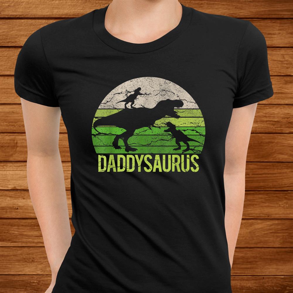 Daddy Dinosaur Daddysaurus Two Kids Christmas Gift Father Shirt Daddy Dinosaur Daddysaurus Two Kids Christmas Gift Father Shirt