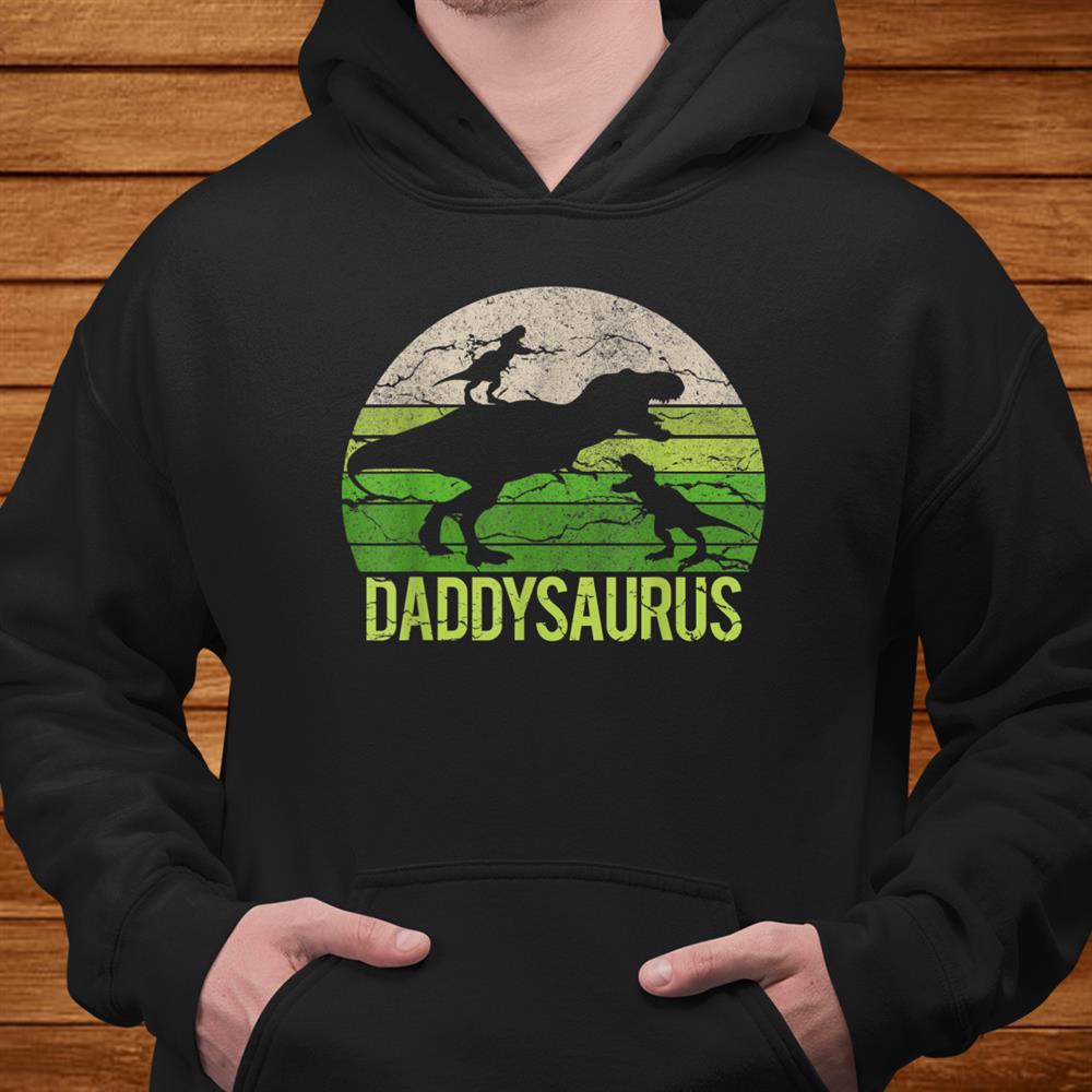 Daddy Dinosaur Daddysaurus Two Kids Christmas Gift Father Shirt Daddy Dinosaur Daddysaurus Two Kids Christmas Gift Father Shirt