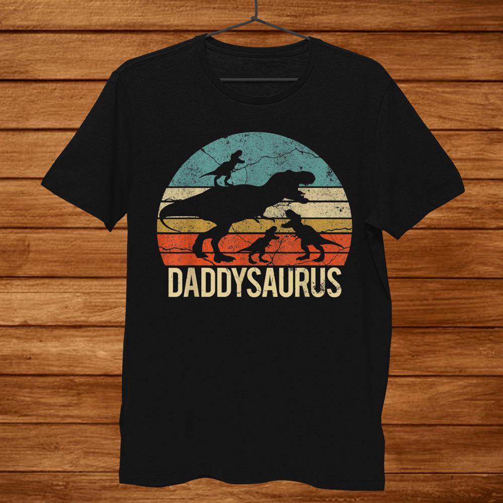 Daddy Dinosaur Daddysaurus Three Kids Xmas Christmas Shirt Daddy Dinosaur Daddysaurus Three Kids Xmas Christmas Shirt