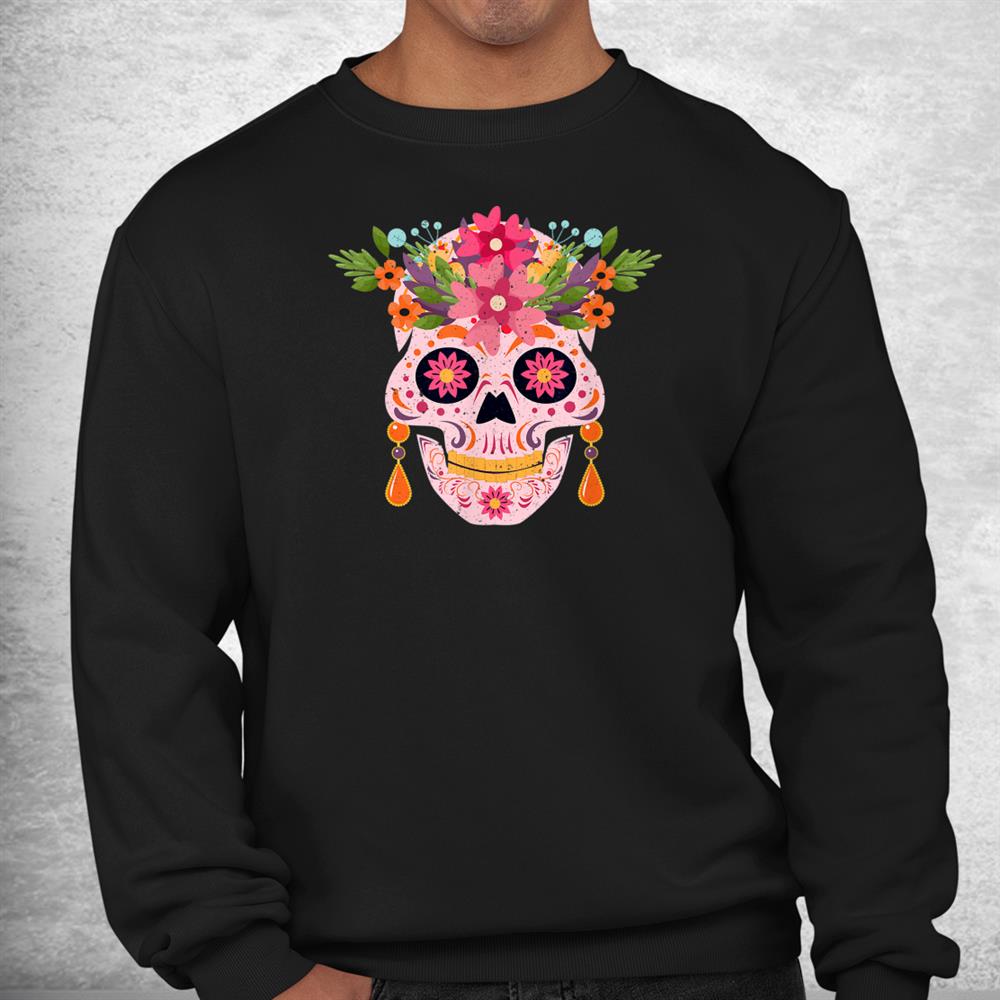 Day Of The Dead Mexico Womens Sugar Skull Cute Halloween Shirt Day Of The Dead Mexico Womens Sugar Skull Cute Halloween Shirt