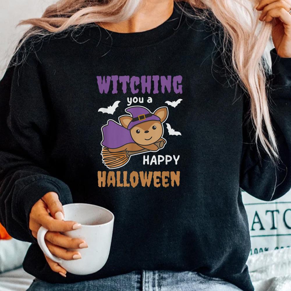 Deer Halloween Witch Costume Deer Witches Wordplay Shirt Deer Halloween Witch Costume Deer Witches Wordplay Shirt