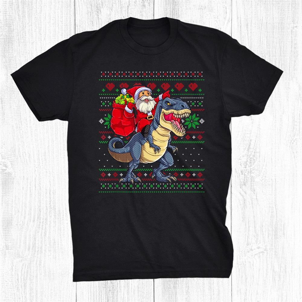 Dinosaur Ugly Christmas Santa Xmas Shirt Dinosaur Ugly Christmas Santa Xmas Shirt