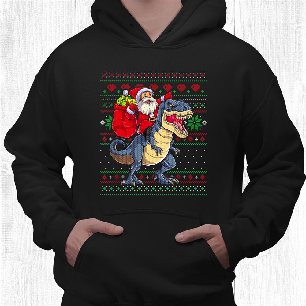 Dinosaur Ugly Christmas Santa Xmas Shirt Dinosaur Ugly Christmas Santa Xmas Shirt
