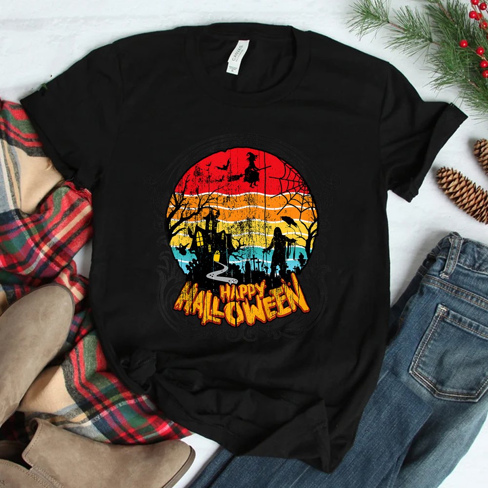 Distressed Retro Vintage Halloween Shirt Distressed Retro Vintage Halloween Shirt