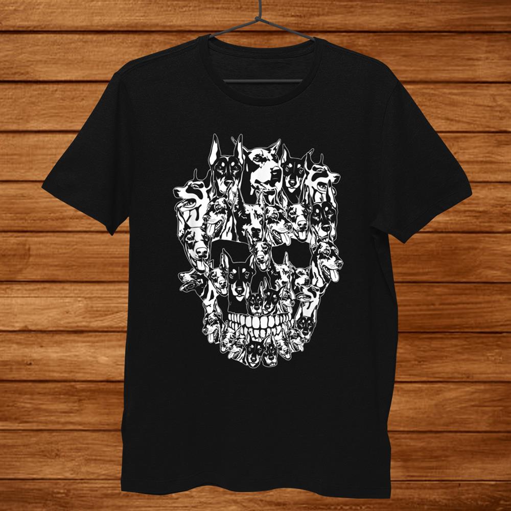 Doberman Dog Skull Tshirt Best Halloween Shirt Doberman Dog Skull Tshirt Best Halloween Shirt