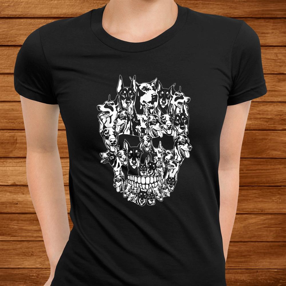 Doberman Dog Skull Tshirt Best Halloween Shirt Doberman Dog Skull Tshirt Best Halloween Shirt