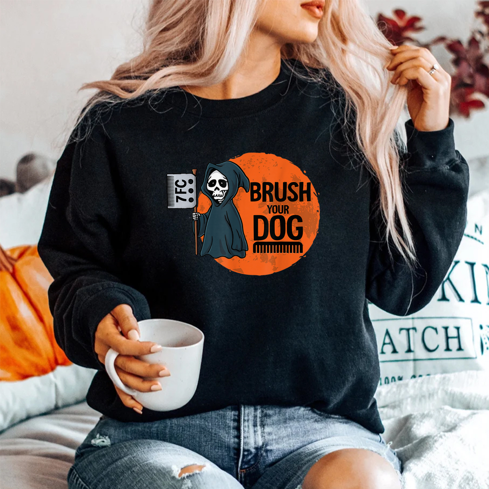 Dog Groomer Brush Your Dog Grooming Reaper Halloween Shirt Dog Groomer Brush Your Dog Grooming Reaper Halloween Shirt