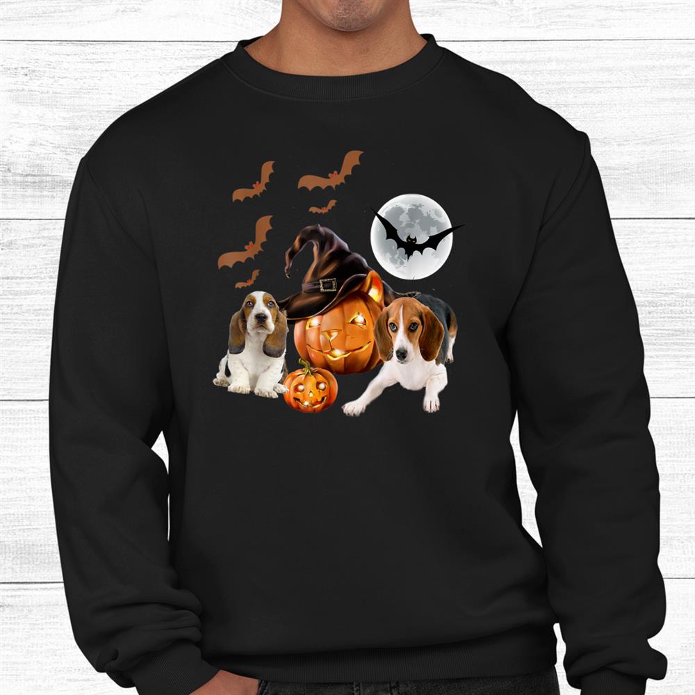 Dog Halloween Basset Hound Jack O Lantern Pumpkin Shirt Dog Halloween Basset Hound Jack O Lantern Pumpkin Shirt