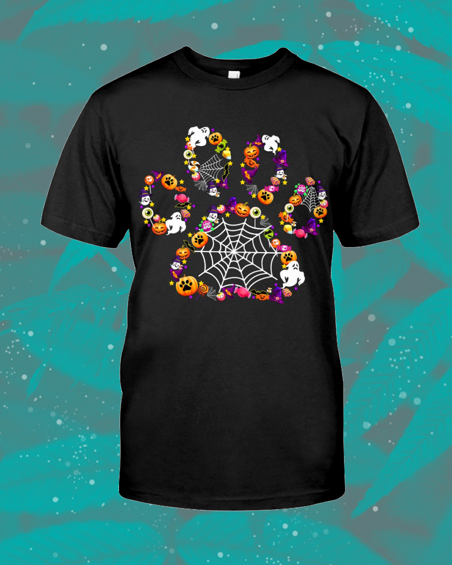 Dog Paw Happy Halloween Shirt Dog Paw Happy Halloween Shirt