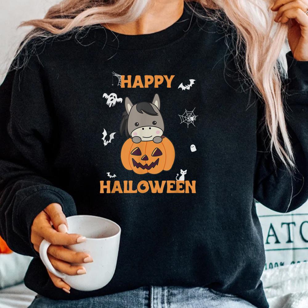 Donkey In Pumpkin Cute Donkey Happy Halloween Shirt Donkey In Pumpkin Cute Donkey Happy Halloween Shirt