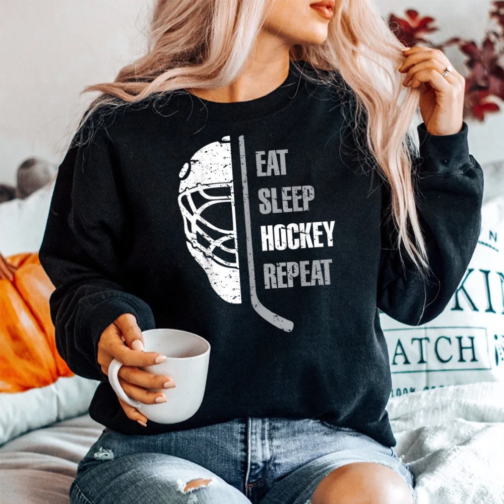 Eat Sleep Hockey Repeat Christmas For Kids Teen Adult Hockey Shirt Eat Sleep Hockey Repeat Christmas For Kids Teen Adult Hockey Shirt