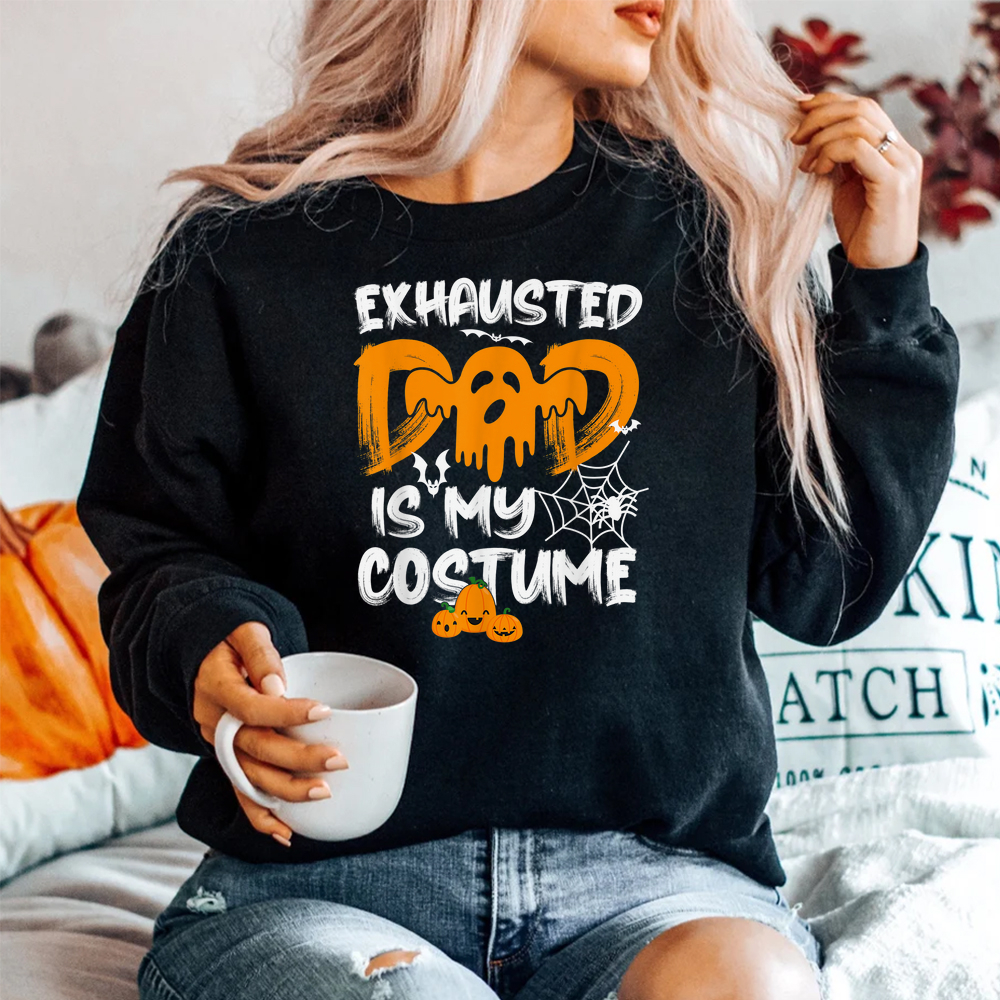 Exhausted Dad Is My Costume Halloween Shirt Exhausted Dad Is My Costume Halloween Shirt
