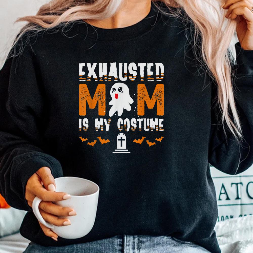 Exhausted Mom Costume Funny Matching Halloween Shirt Exhausted Mom Costume Funny Matching Halloween Shirt