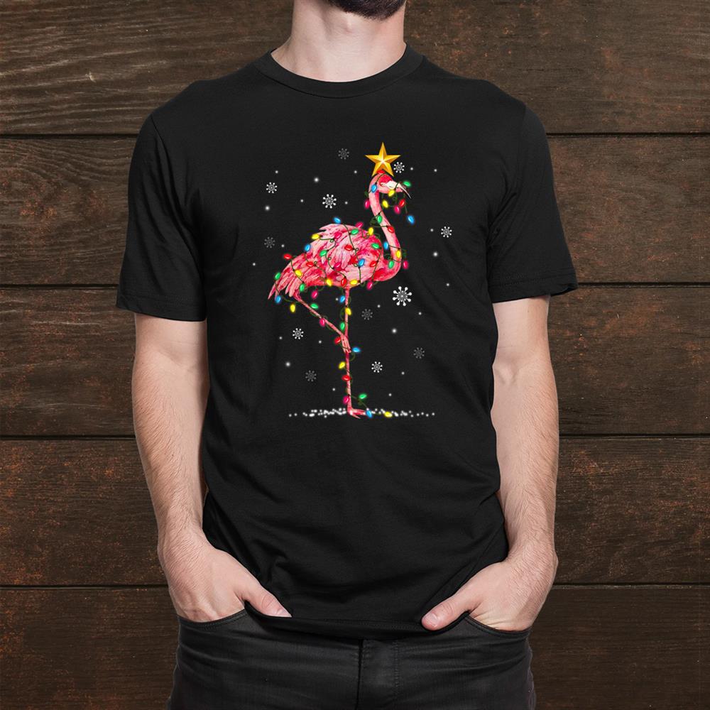Flamingo Reindeer Santa Lights Funny Flamingo Christmas Shirt Flamingo Reindeer Santa Lights Funny Flamingo Christmas Shirt