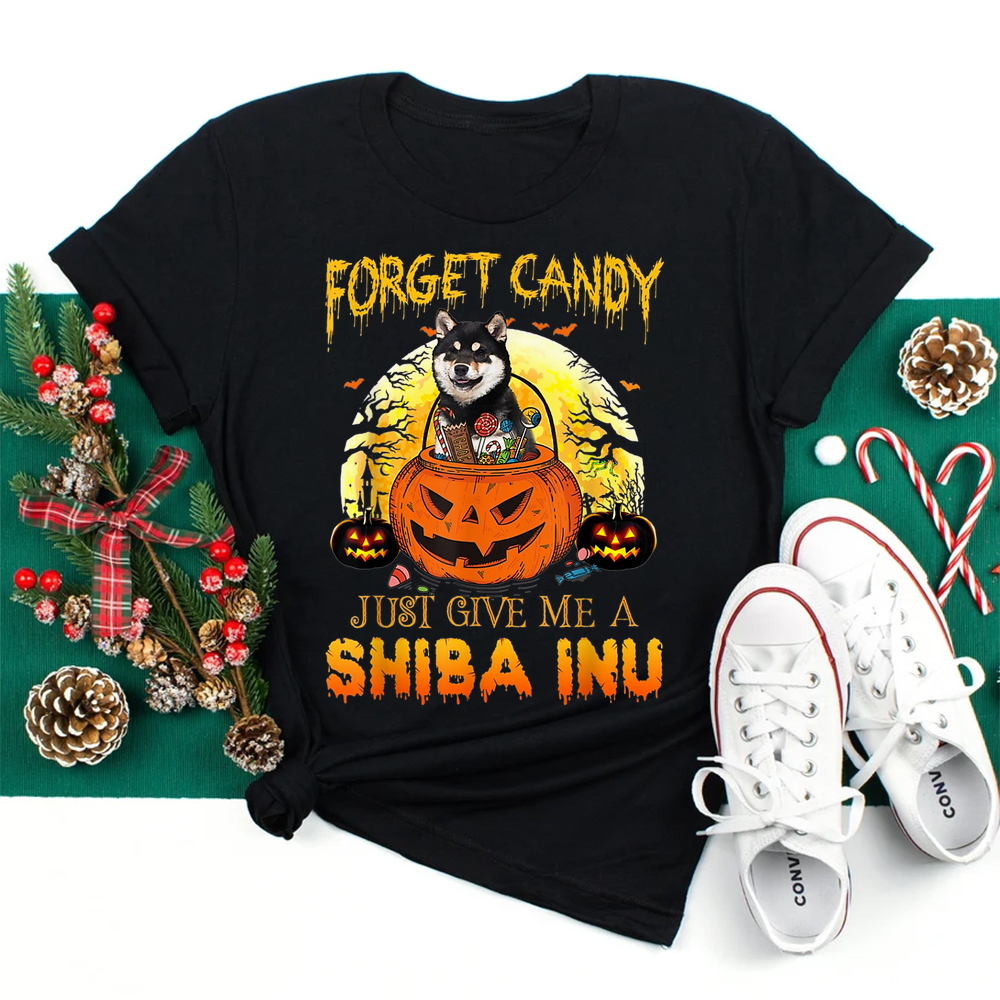 Forget Candy Just Give Me Shiba Inu Dogs Halloween Shirt Forget Candy Just Give Me Shiba Inu Dogs Halloween Shirt