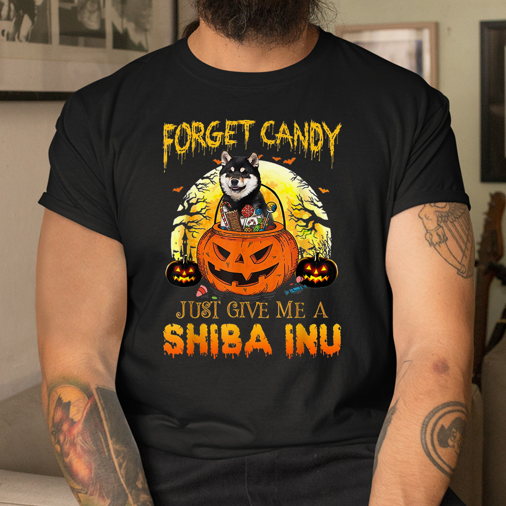 Forget Candy Just Give Me Shiba Inu Dogs Halloween Shirt Forget Candy Just Give Me Shiba Inu Dogs Halloween Shirt