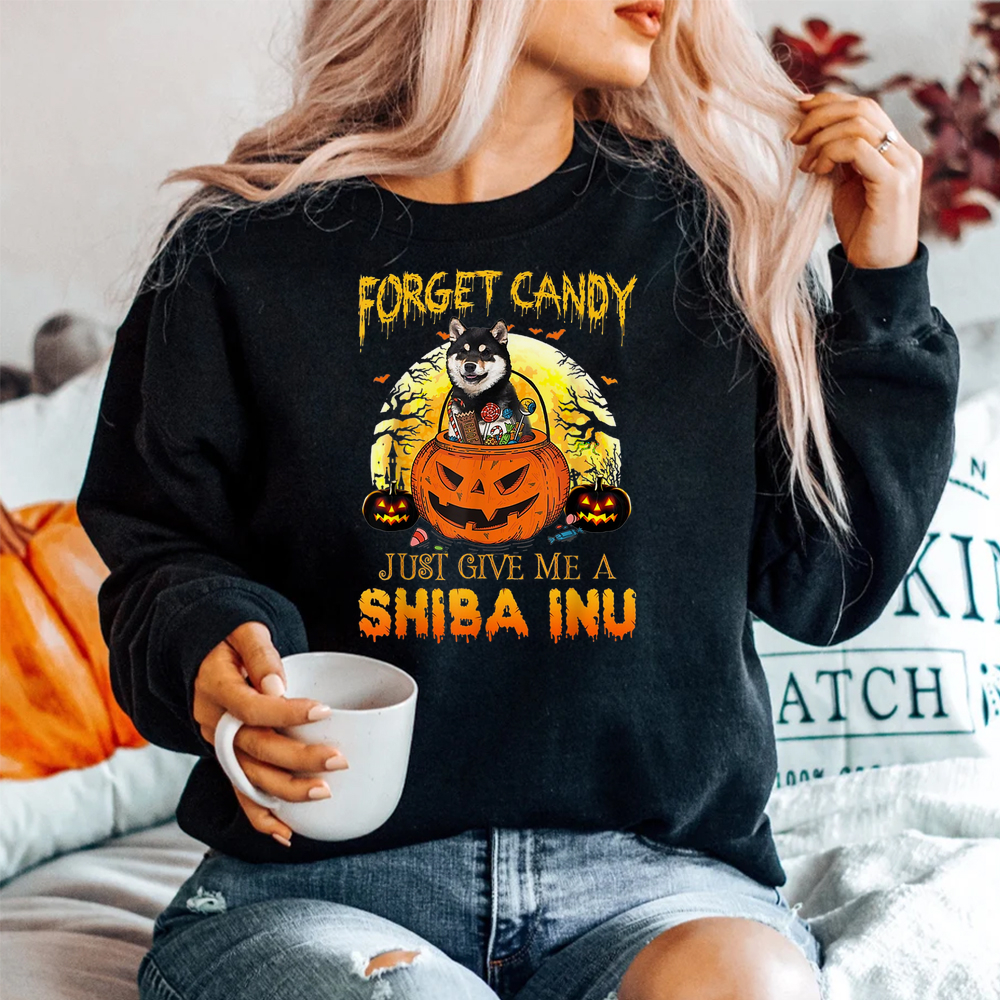 Forget Candy Just Give Me Shiba Inu Dogs Halloween Shirt Forget Candy Just Give Me Shiba Inu Dogs Halloween Shirt