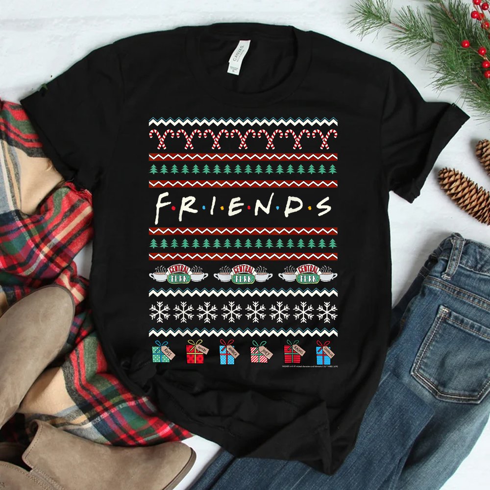 Friends Christmas Logo Ugly Sweater Style Shirt Friends Christmas Logo Ugly Sweater Style Shirt