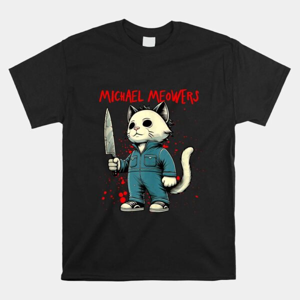 Funny Cat Horror Movies Cute Halloween Shirt