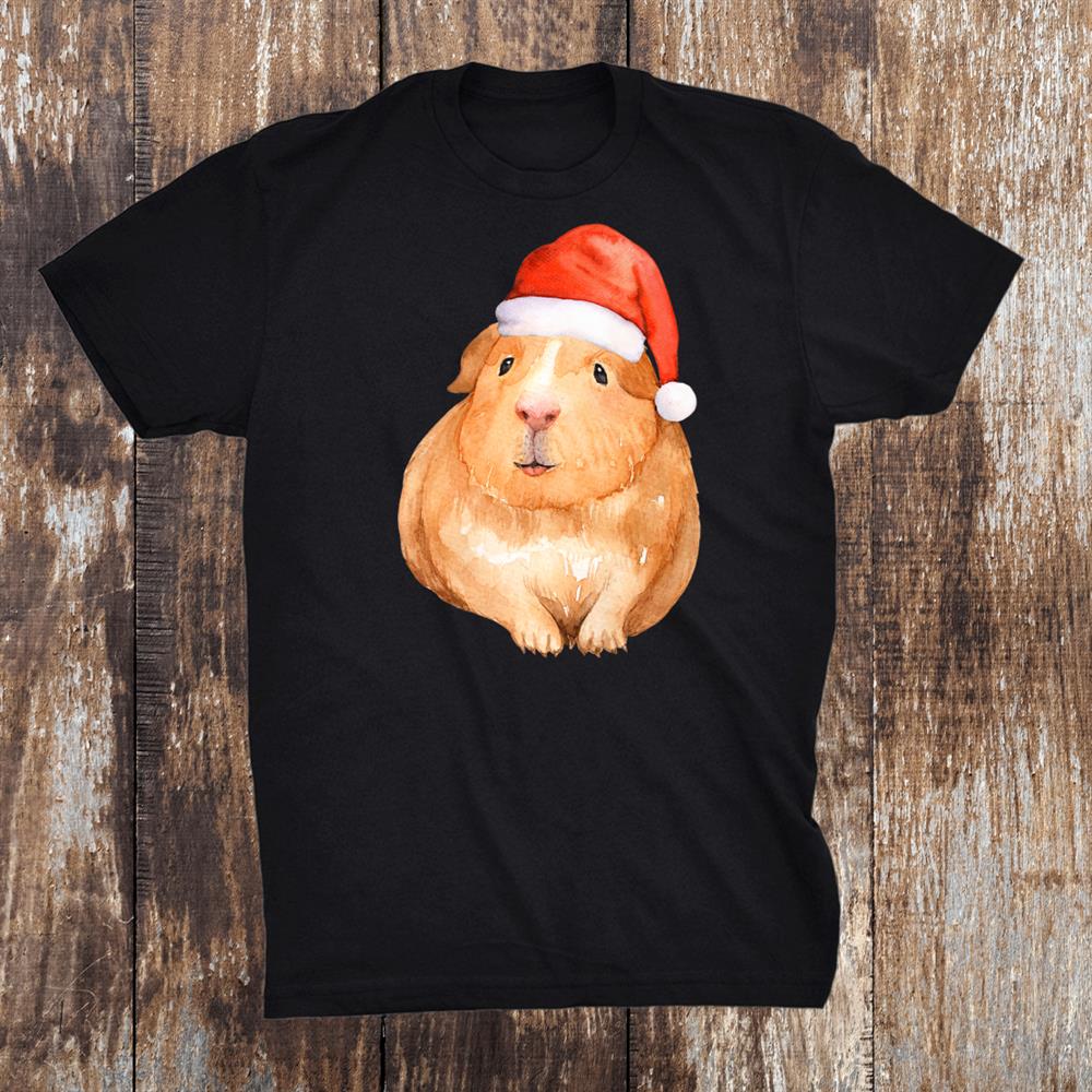 Funny Guinea Pig Christmas Santa Hat Guinea Pig Lovers Shirt Funny Guinea Pig Christmas Santa Hat Guinea Pig Lovers Shirt