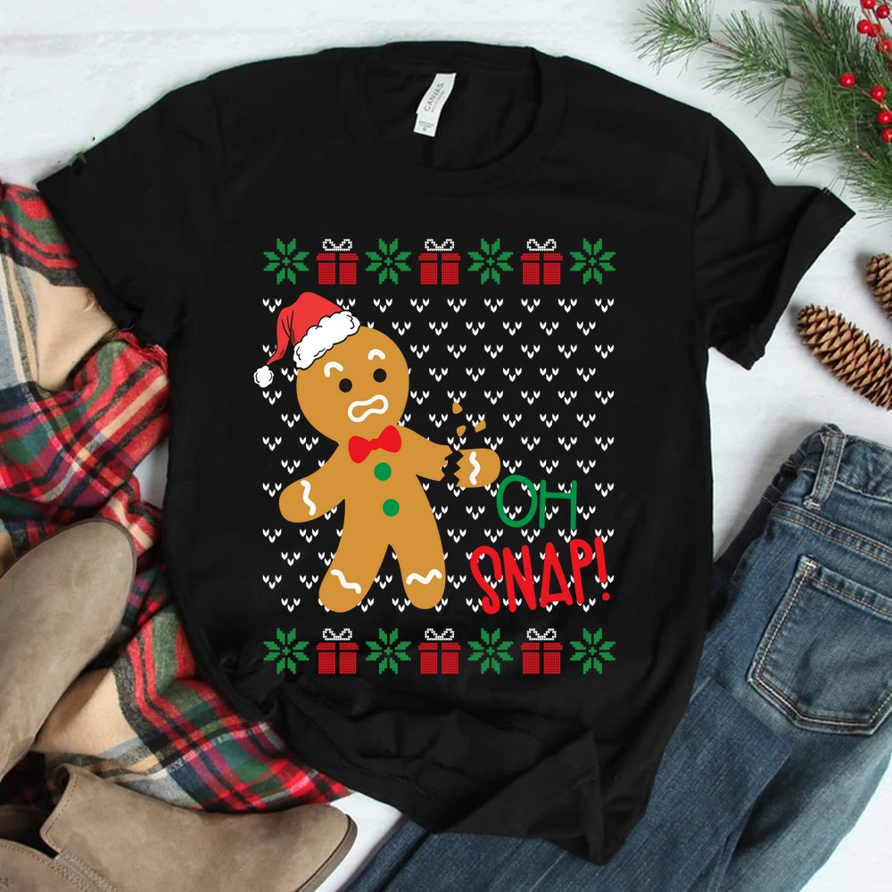 Funny Oh Snap Gingerbread Man Broken Arm Ugly Christmas Shirt Funny Oh Snap Gingerbread Man Broken Arm Ugly Christmas Shirt