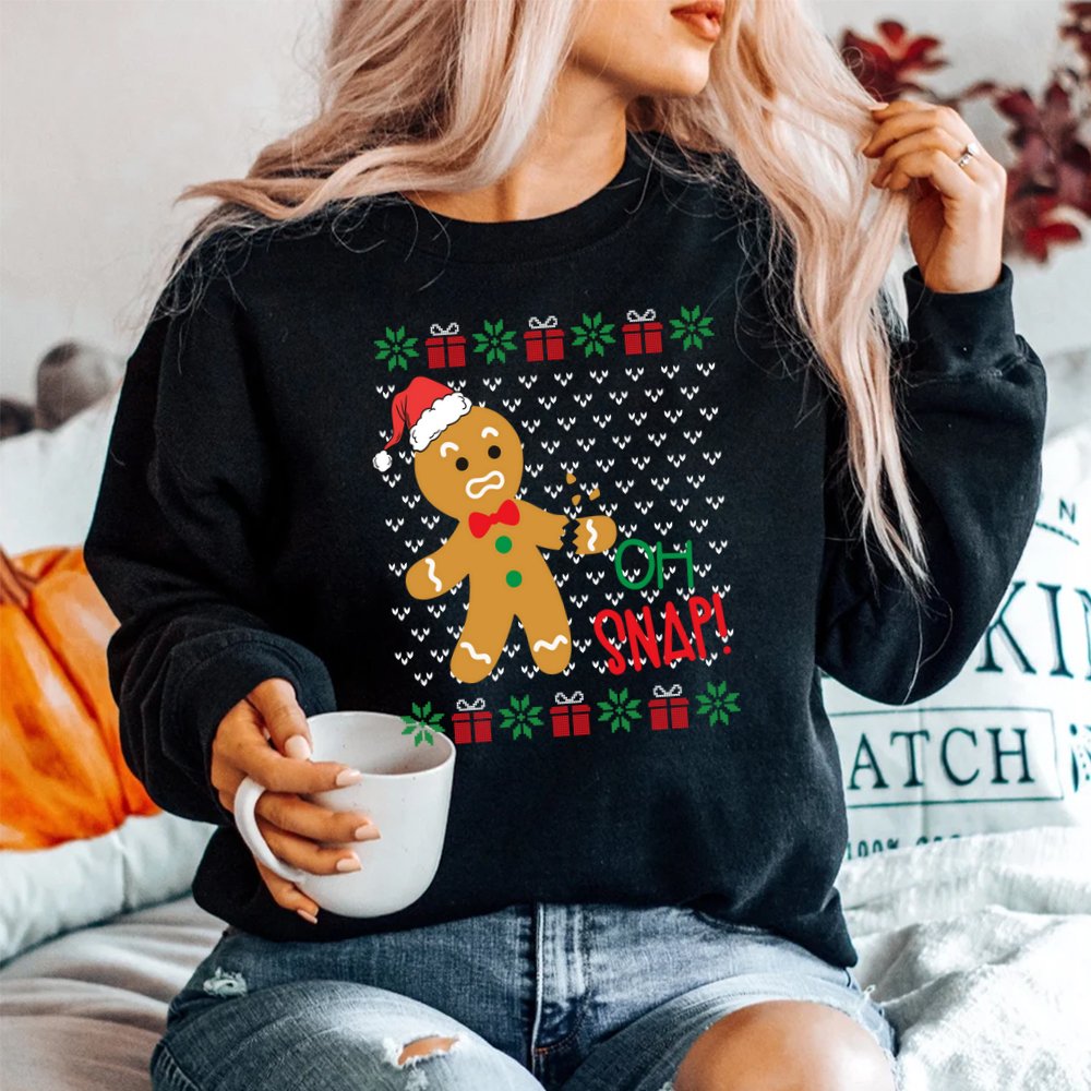 Funny Oh Snap Gingerbread Man Broken Arm Ugly Christmas Shirt Funny Oh Snap Gingerbread Man Broken Arm Ugly Christmas Shirt