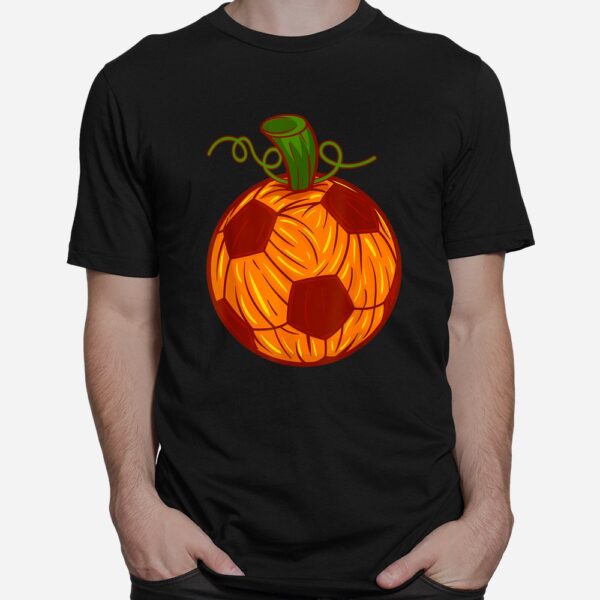 funny pumpkin soccer ball halloween shirt 1 1