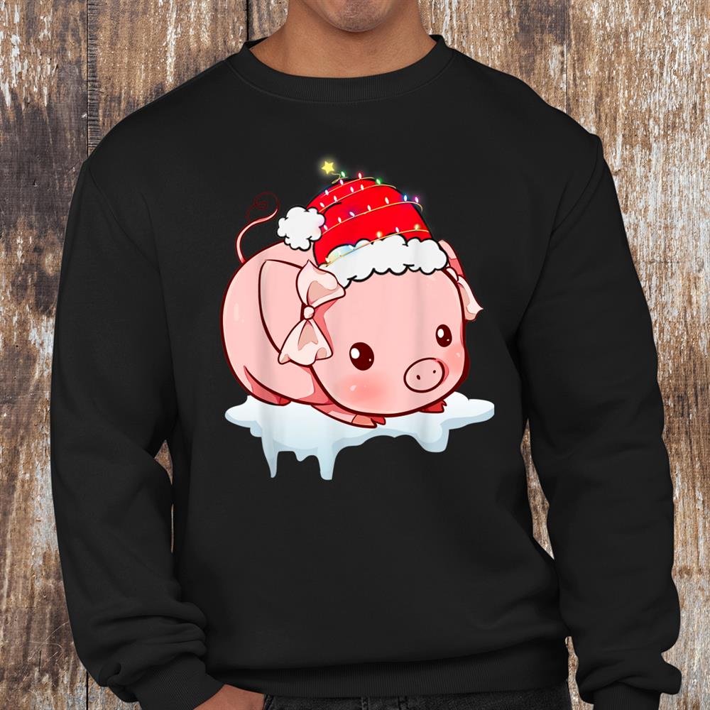 Funny Santa Pig Xmas Light Christmas Pig Lover Shirt Funny Santa Pig Xmas Light Christmas Pig Lover Shirt