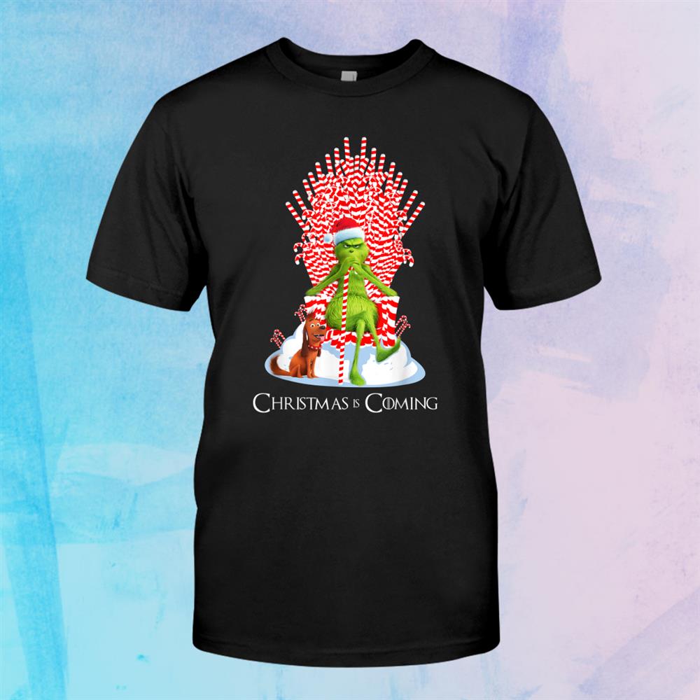 G.rinch Is Coming Candy Cane Throne Funny Christmas Parody Shirt G.rinch Is Coming Candy Cane Throne Funny Christmas Parody Shirt